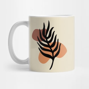 Modern Minimalist Simple Abstract Pastel Pink Black Leaf Art Mug